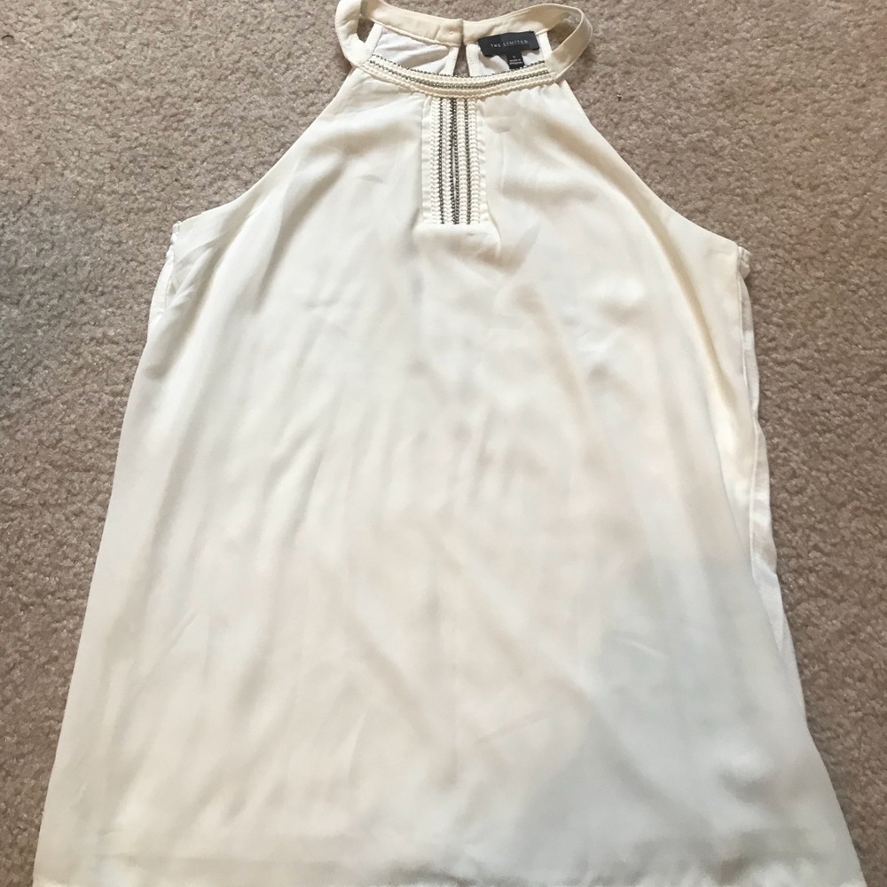 White tank top with beads